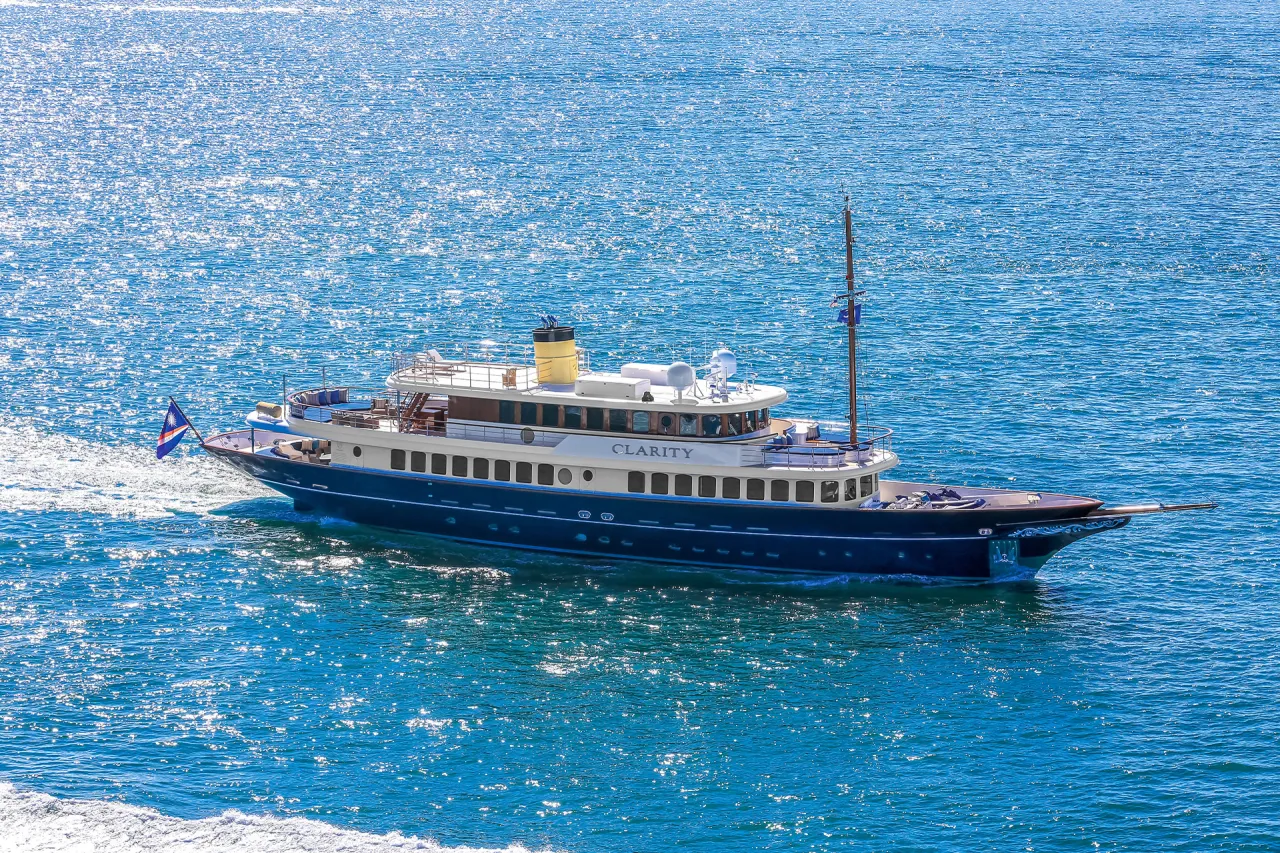 Bilgin 160 Clarity (Delivered in 2015, the 49-meter Clarity is the second exquisite yacht in Bilgin's retro Classic 160 series. Echoing the graceful lines of 1920s gentleman's yachts, she represents a perfect blend of timeless design and fully customized elegance. Her sophisticated living areas, both inside and out, were tailored precisely to her owner's vision by the Bilgin Yachts in-house team.

Classic grace. Custom elegance. A timeless escape.)